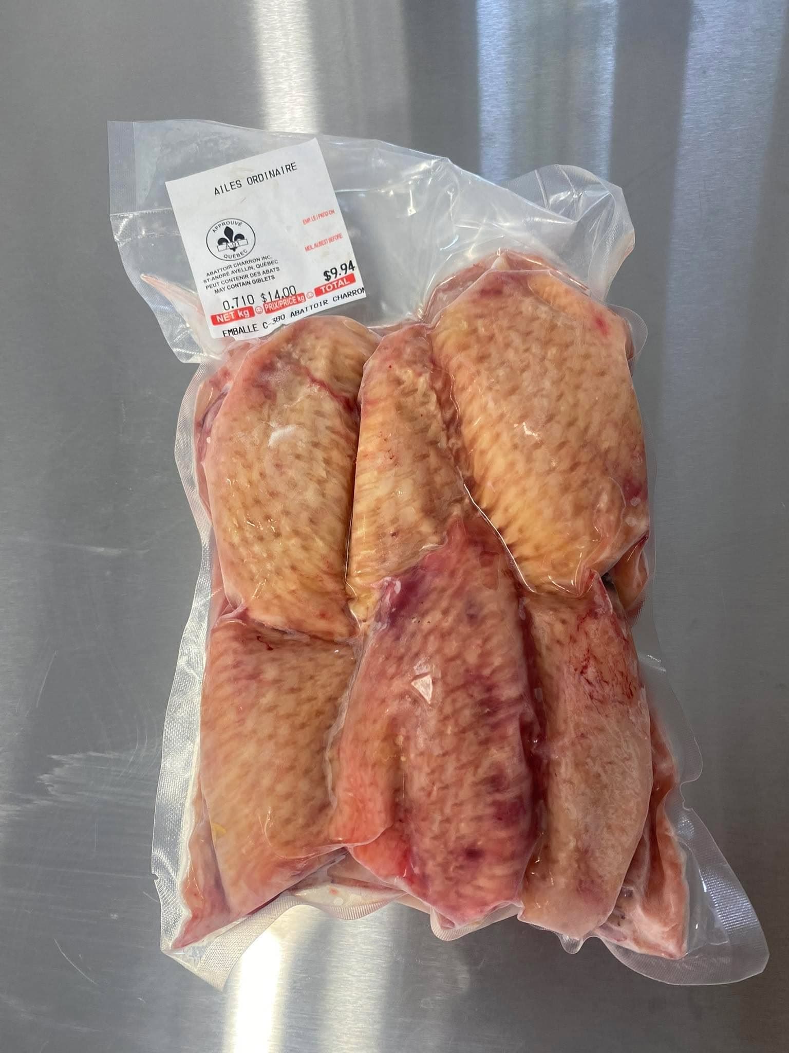 Chicken wings, packaged