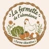 Une partie du logo de la ferme qui contient une fleur, une lettue et une tomate.